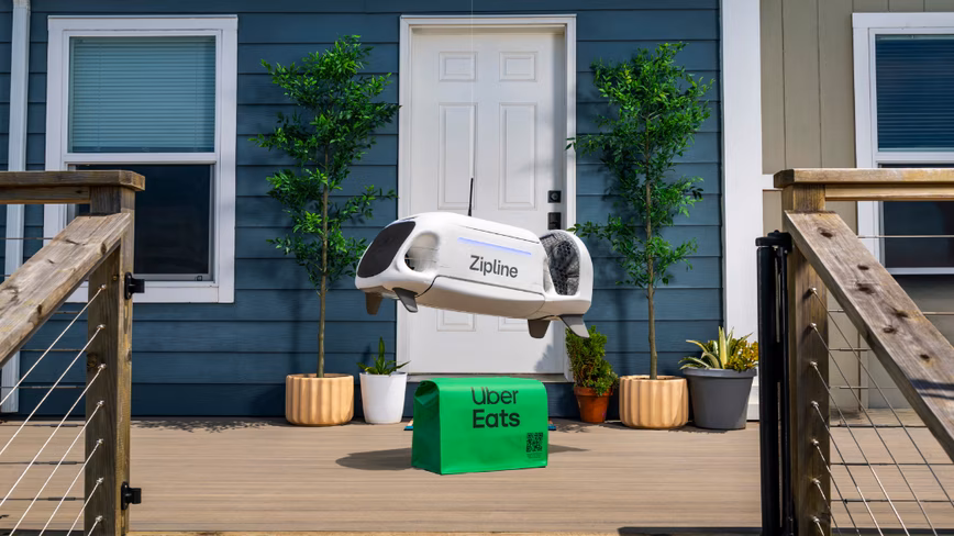 Uber is partnering with drone-delivery firm Zipline and targets a million drone deliveries a day