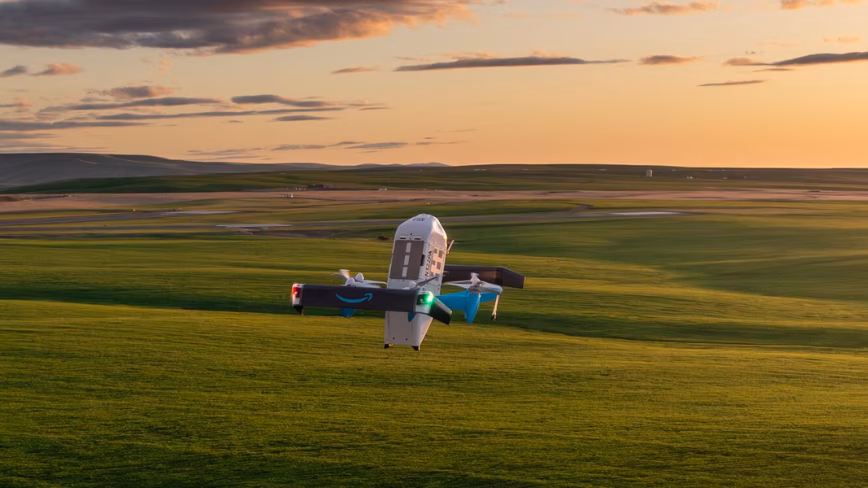 Amazon’s drone fleet is expanding sixfold in America and capped at 100 deliveries a day in England
