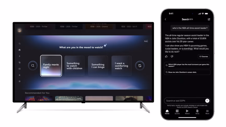 Disney+ and ESPN are testing AI-powered search that lets users describe what they want in plain language