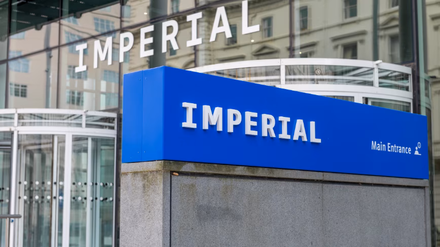 The name sign for the Imperial College by the campus in South Kensington.