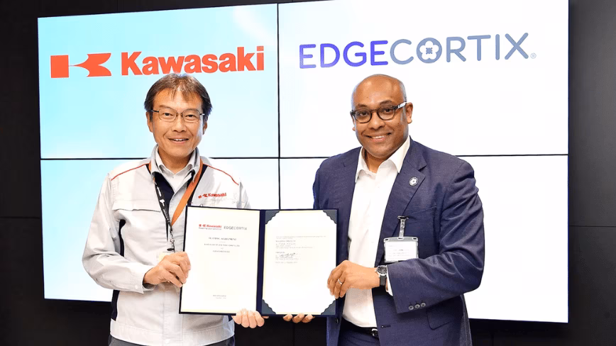 Hideaki Nishimoto, General Manager, Defense & Aerospace Business Division, Kawasaki Heavy Industries and Dr. Sakya Dasgupta, Founder and CEO, EdgeCortix