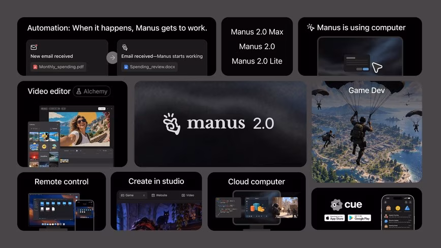 Manus 2.0 и Cue дают ИИ-агентам собственные электронную почту, телефон и кошелёк