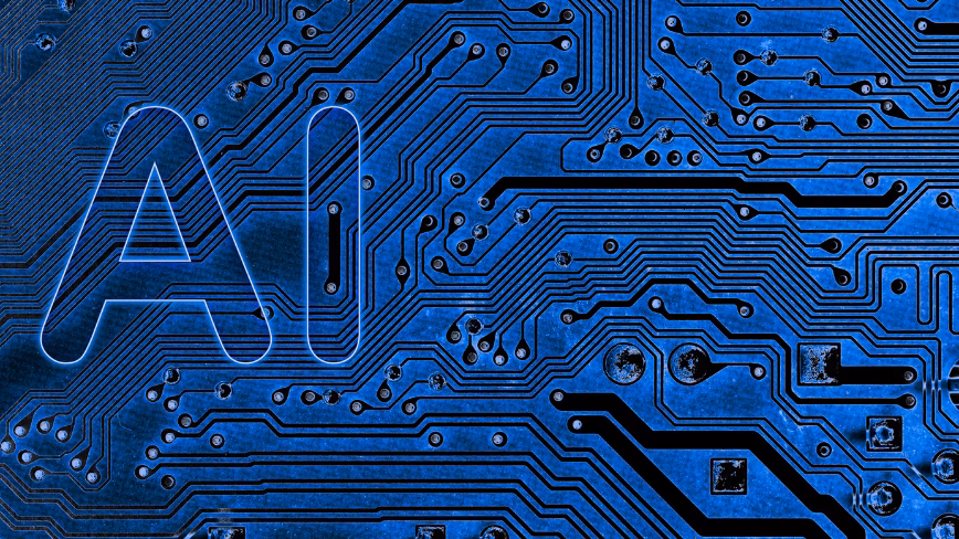 Photo of an Abstract,close up of Mainboard Electronic computer background. (artificial intelligence, ai)
